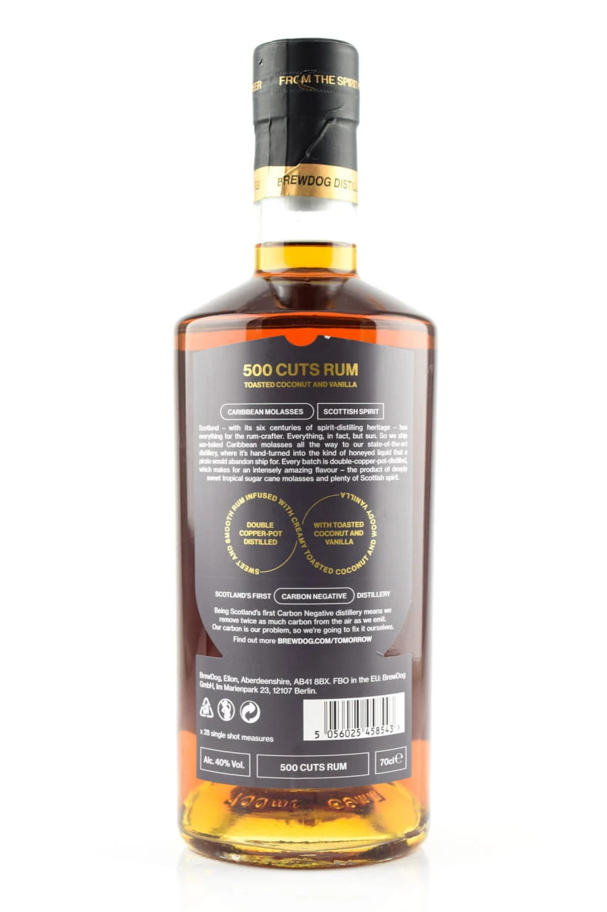 BrewDog 500 Cuts Rum Coconut And Vanilla 40%vol. 0,7l – Bild 2