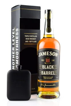 Jameson Black Barrel 40%vol. 0,7l Mit Hip Flask