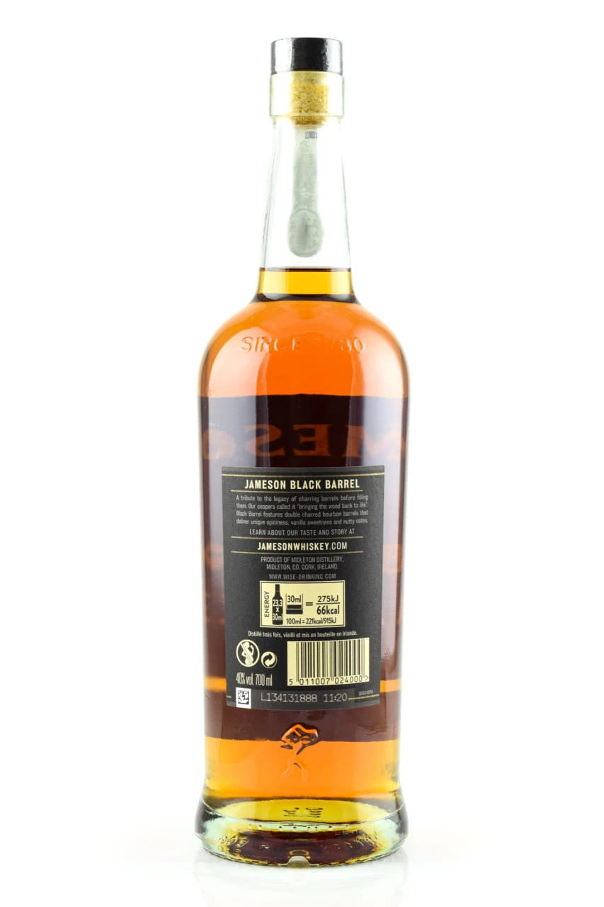 Jameson Black Barrel 40%vol. 0,7l Mit Hip Flask – Bild 2
