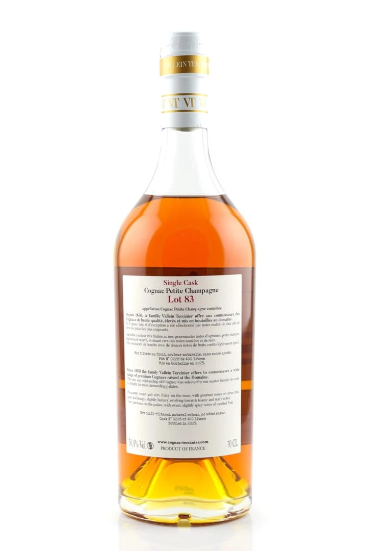 Très Vieux Brut De Fut Petite Champagne Lot 83 Vallein Tercinier – Bild 2