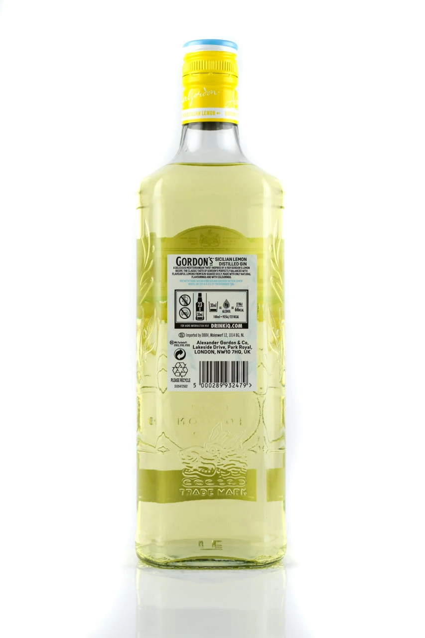 Gordon's Sicilian Lemon Gin 37,5%vol. 0,7l – Bild 2